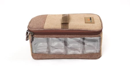 شنطة عزبة مع علب بلاستك 8 قطع