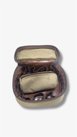 شنطة بيالات وفناجيل لون خشبي عدة مقاسات