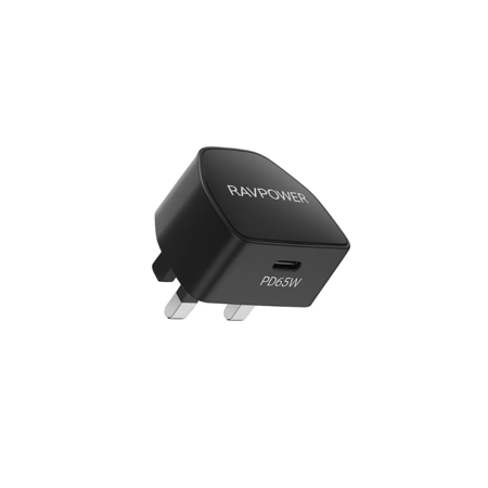 راف باور - شاحن جداري راف باور بقوة 65 واط بمنفذ تايب سي - اسود