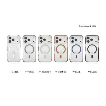 واي نات - Resplendent Series جراب حماية يدعم الماج سيف ايفون 17 - تيتانيوم طبيعي