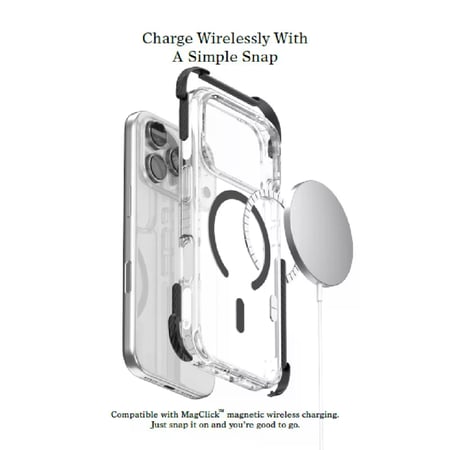 واي نات - Resplendent Series جراب حماية يدعم الماج سيف ايفون 17 - اسود