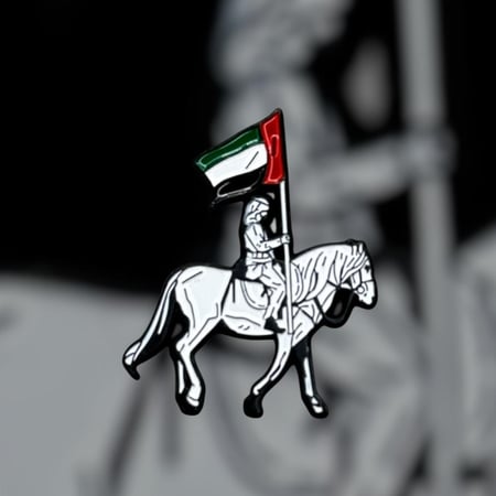 استيكر الخيل مع علم الامارات ( معدني )