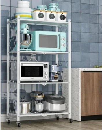 رف حديد اربعه دور ابيض