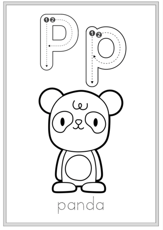 Animal Alphabet Tracing and Coloring Book E