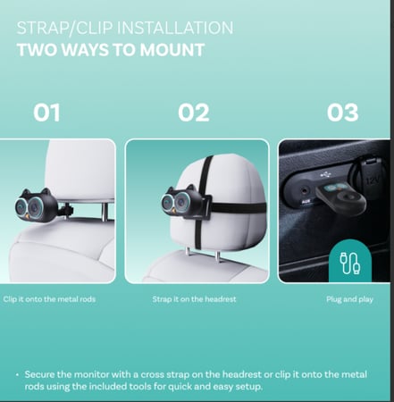 محول Carplay اوتوكاست لاسلكي وكاميرا مراقبة للمقعد الخلفي للسيارة