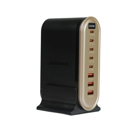 JEEBEL VoltOn GaN 600W – محطة شحن مكتبية بـ 8 منافذ PD وQC