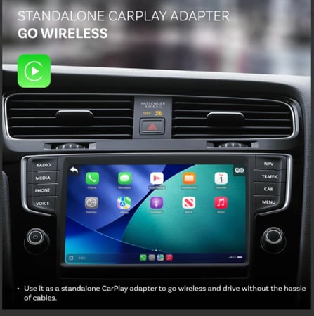 محول Carplay اوتوكاست لاسلكي وكاميرا مراقبة للمقعد الخلفي للسيارة