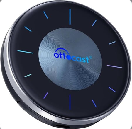 وتو كاست P3 اوتو اي بوكس - 2024 اندرويد 12 كار بلاي ايه اي، محول كاربلاي لاسلكي واندرويد تلقائي، 8GB+128GB، مخرج HDMI، نظام تحديد المواقع، عرض الفيديو يوتيوب، نتفليكس، تيك توك، الخ،