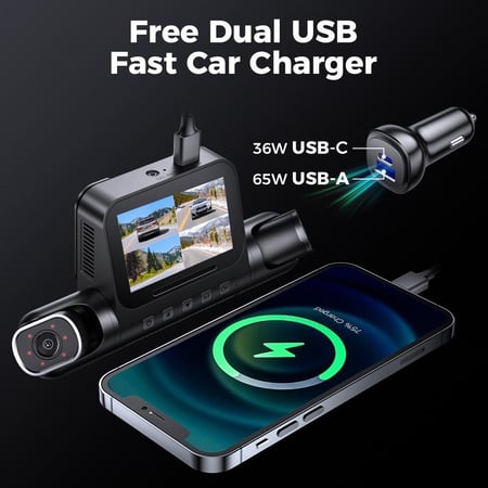 داش كام 4 كاميرات M660 تصوير أمامي وخلفي وجانبي من ازدوم