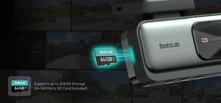 داش كام بوتسلاب G980H كاميرا أمامية بدقة 3K وكاميرتين داخلية وكاميرا خلفية بدقة 1920×1080P مع ذاكرة 128GB