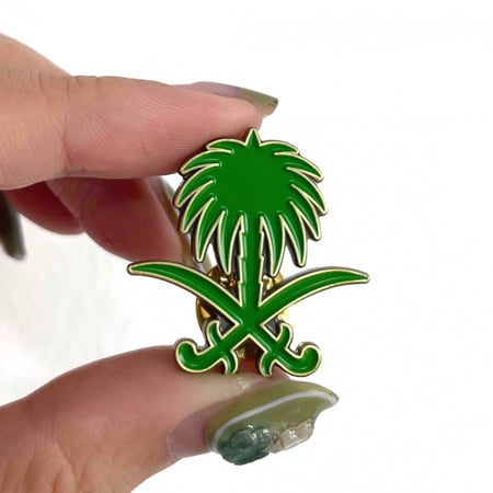 بروش الشعار سيفين ونخلة ذهبي