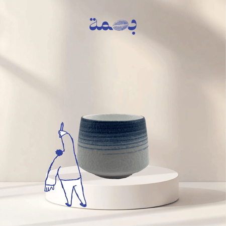 اكواب قهوة سيراميك ازرق