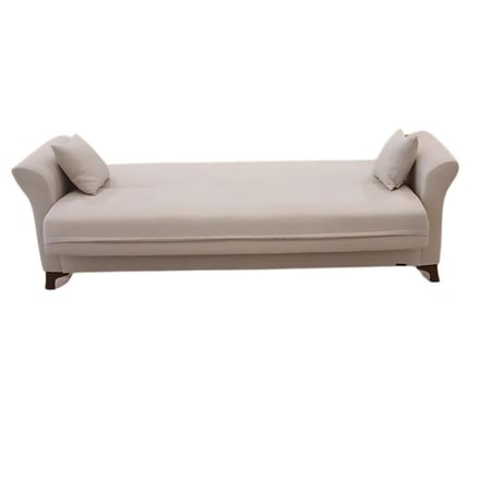 صوفة بلون البيج الهادئ تتحول الي سرير تتسع الى 3 اشخاص