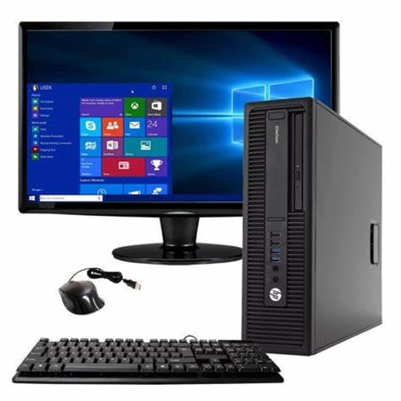 اتش بي ايليت مكتبي i5 , رام 4 جيجا , هاردسك 256 جيجا مع شاشة 19 وملحقات