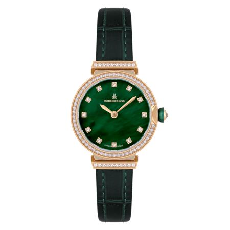 ساعة نسائية ماركة دي كي ذهبي مينا اخضر  DKGPGR2229