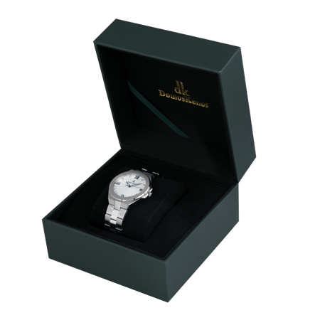 ساعة رجالية دوموسكينوس رجالية فضي مينا ابيض موديل DKSSWT0875G