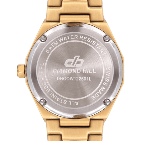 ساعة نسائية ماركة دايموند هيل ذهبي موديل DHGOW122501L