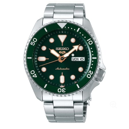 ساعة سيكو فايف رياضية للرجال باللون الأخضر - SRPD63K1