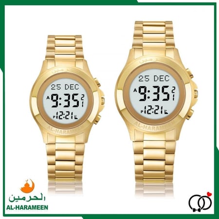 طقم ساعة الحرمين الفاخرة HA-6372 وHA-6371 رجالي - نسائي