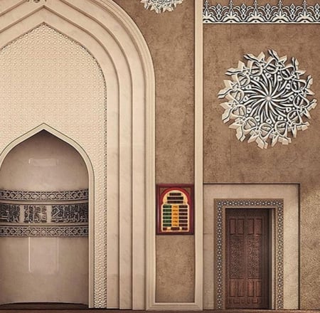ساعة الحرمين جدارية للمساجد و الصالات  HA-5522 مقاسات متعددة - مع ريموت تحكم