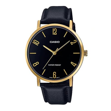 ساعة كاسيو جلد رجالي CASIO Analog Men Formal Watch MTP-VT01GL-1B2UDF