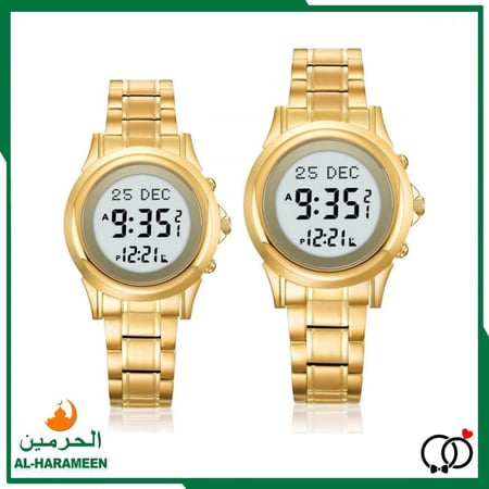 طقم ساعة الحرمين الفاخرة HA-6381 و HA-6382 رجالي - نسائي