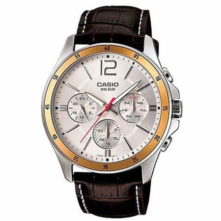 ساعة كاسيو جلد رجالي CASIO Multi Hands Men Formal Watch MTP-1374L-7AVDF