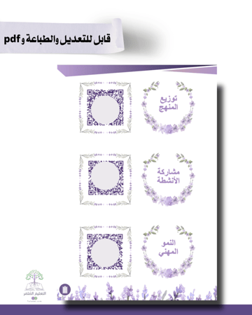 حقيبه لجميع المواد - تصميم خزامى - للطباعة