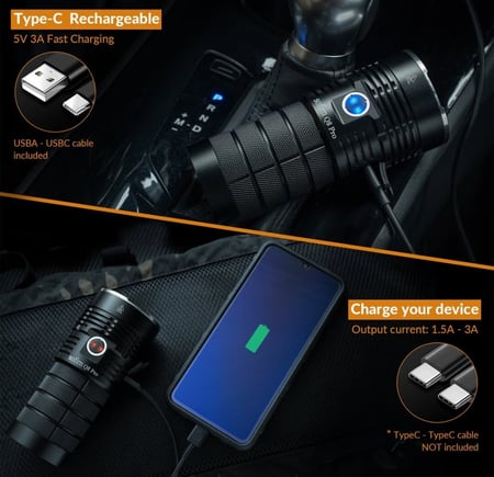 كشاف سوفيرن Q8 برو, كشافات يدوية