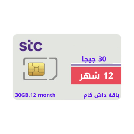 شريحة انترنت 30 جيجاء 12 شهر