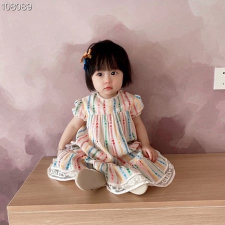 فستان قوتشي مطرز ملون