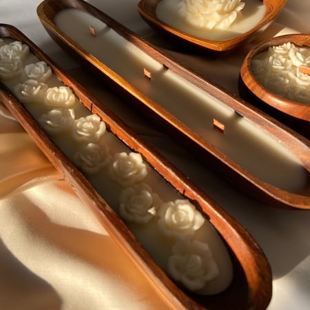 شمعه خشبيه ب 3 فتائل