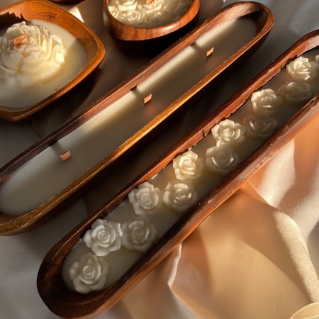 شمعه خشبيه ب 3 فتائل