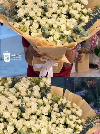 باقة ورد مميزة ابيض