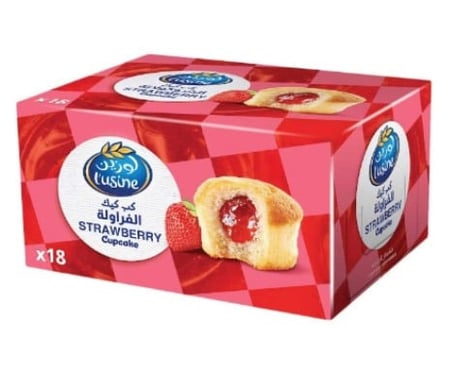 كب كيك لوزين فراوله باكت 18حبه