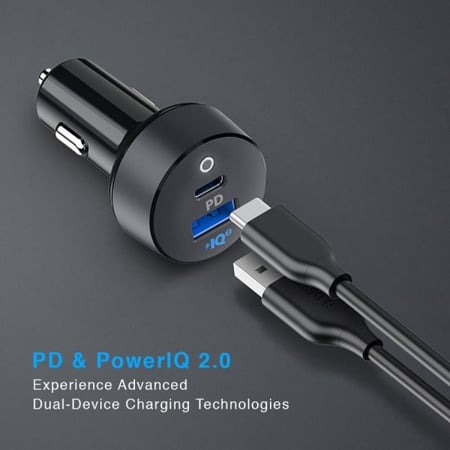 شاحن سيارة انكر باوردرايف بي دي ومنفذ USB