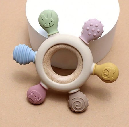 عضاضة من الخشب الطبيعي والسليكون