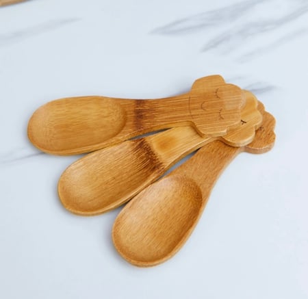 ملاعق الخيزران الطبيعي 100٪