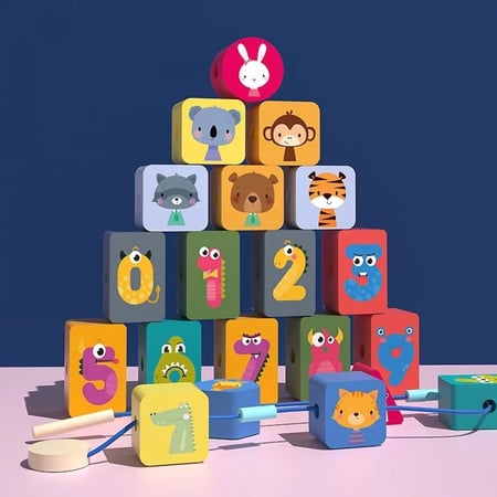 نظم المكعبات الخشبية 12m+