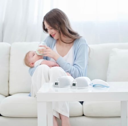 مضخة محمولة لسحب حليب الأم من بيلا بيبي (قطعتين)