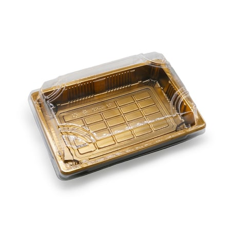 علب سوشي ذهبيه مربع معا الغطاء 25 حبة 1105