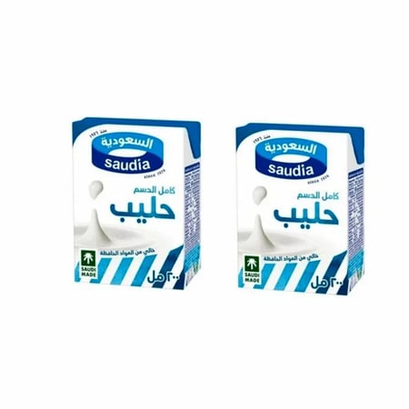 السعودية حليب كامل الدسم 200 مل * 2حبة