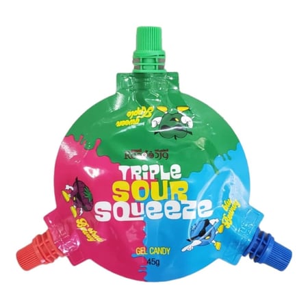 حلاوة حامض ثلاثي النكهة - 45 جرام توت - فراولة - تفاح