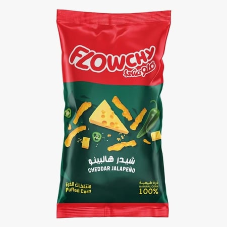 بطاطس فلوتشي ذرة منتفخة بنكهة الشيدر والهالابينو 70 جرام