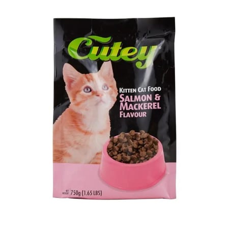 أكل جاف للقطط بالسالمون والمكريل كيوتي 750 جرام