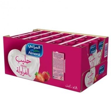 المراعي - حليب بنكهة الفراولة 18×200مل