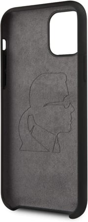 جراب سيليكون كارل لاغرفيلد KLHCN58SILFLPBK أيكونيك لهاتف iPhone 11 Pro - وردي مخطط/أسود