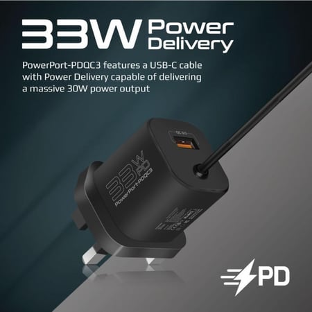 شاحن حائط فائق الصغر بقوة 33 واط من بروميت PowerPort-33