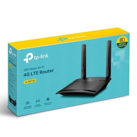 راوتر تي بي لينك 4G بسرعة 300 ميجابت في الثانية | MR100 Wireless Dual Band 4G LTE Router