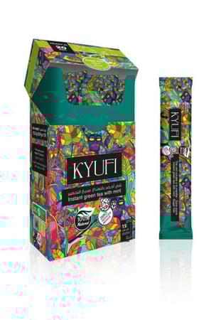 شاهي تونسي اخضر بنعناع (   4 علب 15 كيس للعلبه الواحده ( ستيك ) سريع التحضير فقط يخلط مع الماء الحار